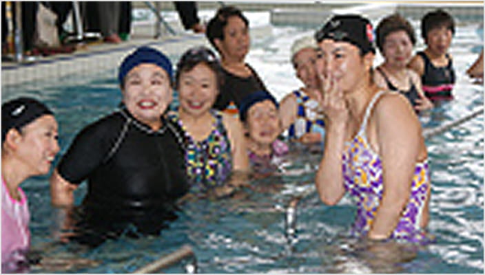 プールで歩行浴